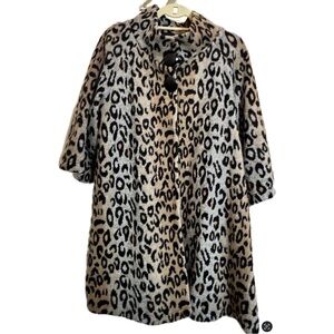 Vintage Anthropologie Luii, Leopard Print Cape Coat Jacket, Size M